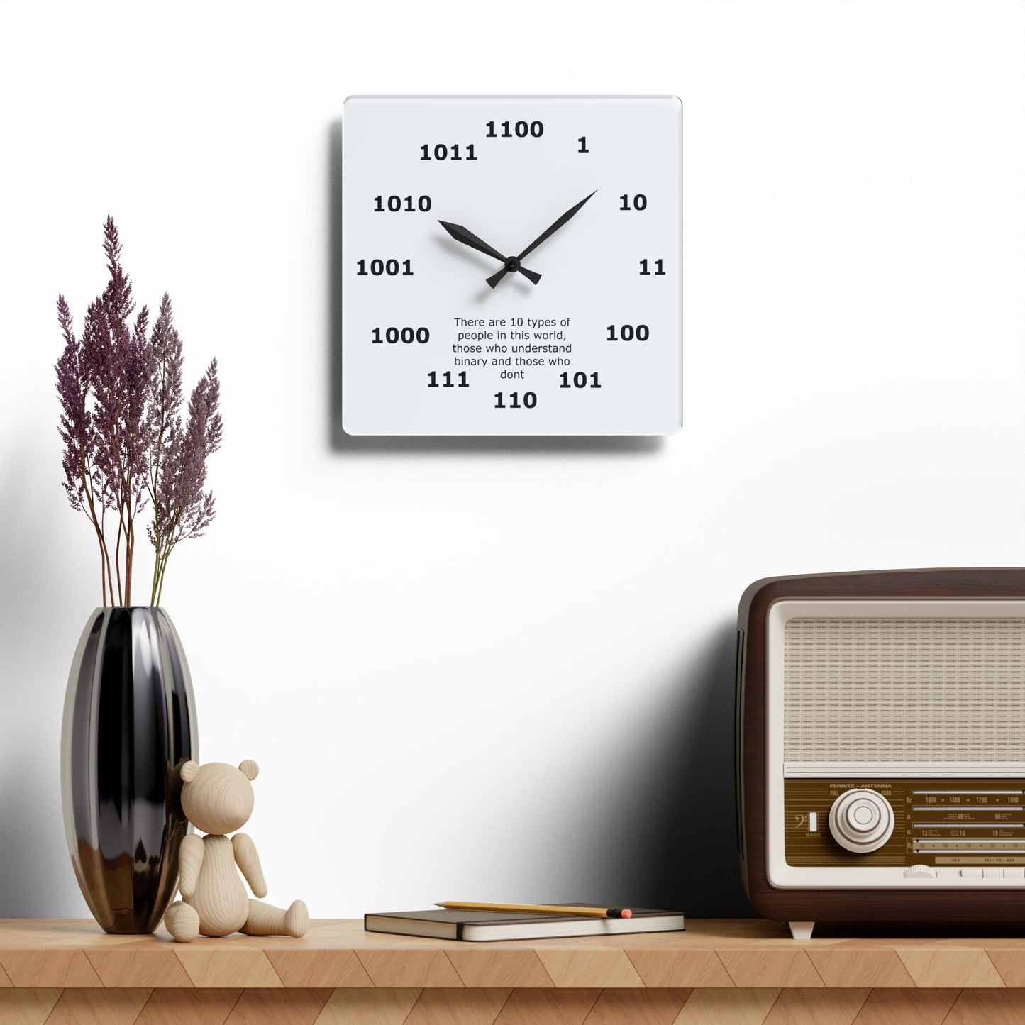 Geek Chic Binary Wall Clock: Embrace the Digital Era with Binary Hours!