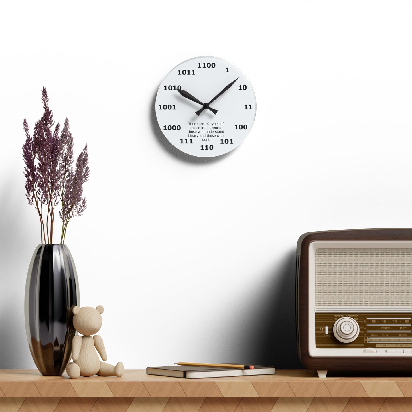 Geek Chic Binary Wall Clock: Embrace the Digital Era with Binary Hours!