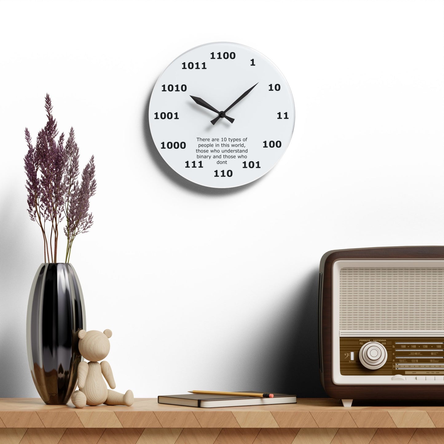Geek Chic Binary Wall Clock: Embrace the Digital Era with Binary Hours!