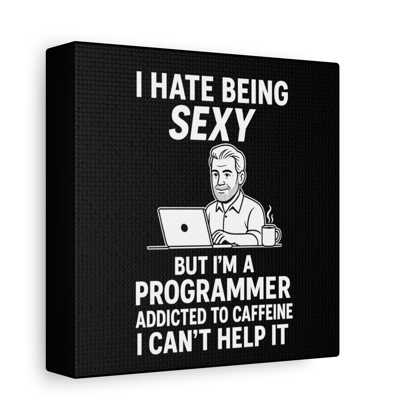 Programmer Wall Art Canvas, Funny Gift for Software Developers, Office Decor, Caffeine Lover Decor, Tech Humor Art