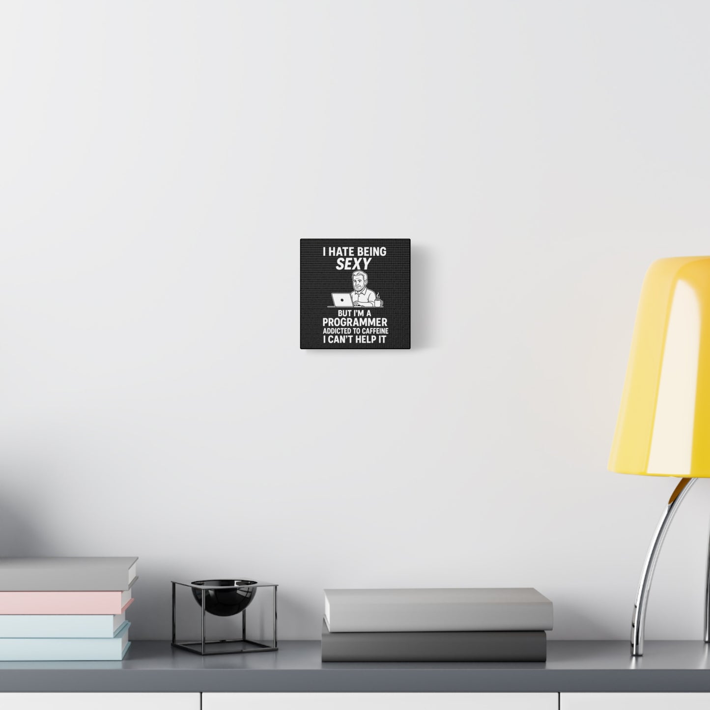 Programmer Wall Art Canvas, Funny Gift for Software Developers, Office Decor, Caffeine Lover Decor, Tech Humor Art