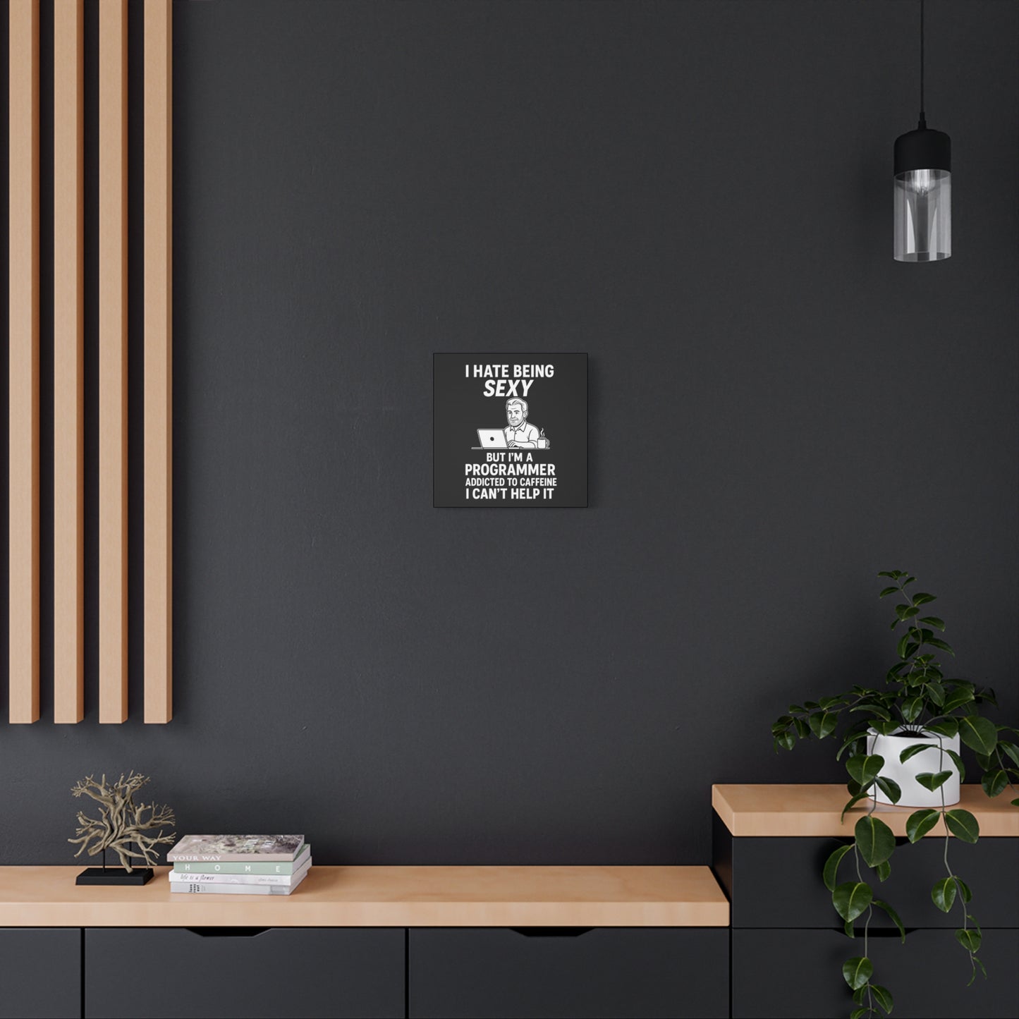 Programmer Wall Art Canvas, Funny Gift for Software Developers, Office Decor, Caffeine Lover Decor, Tech Humor Art