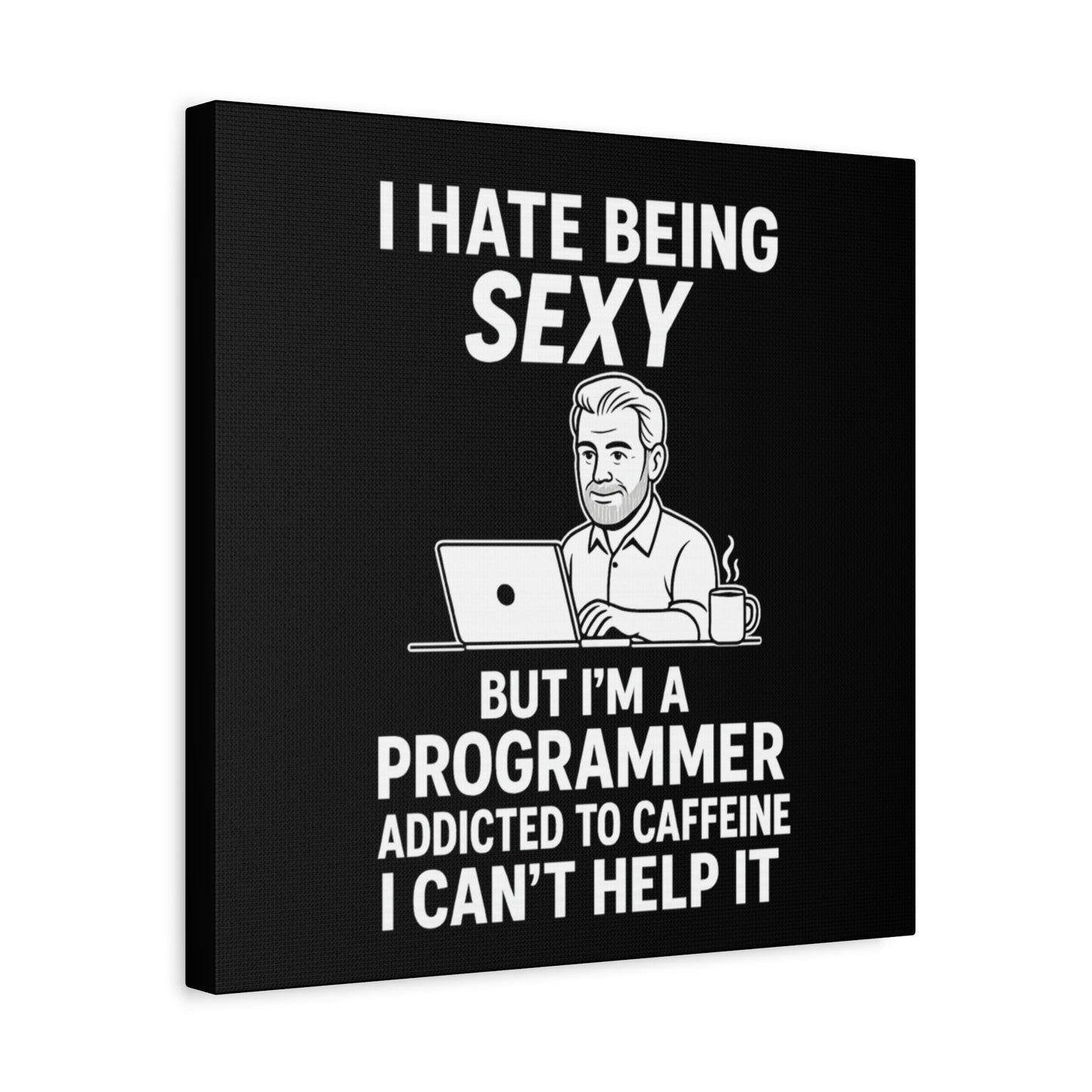 Programmer Wall Art Canvas, Funny Gift for Software Developers, Office Decor, Caffeine Lover Decor, Tech Humor Art
